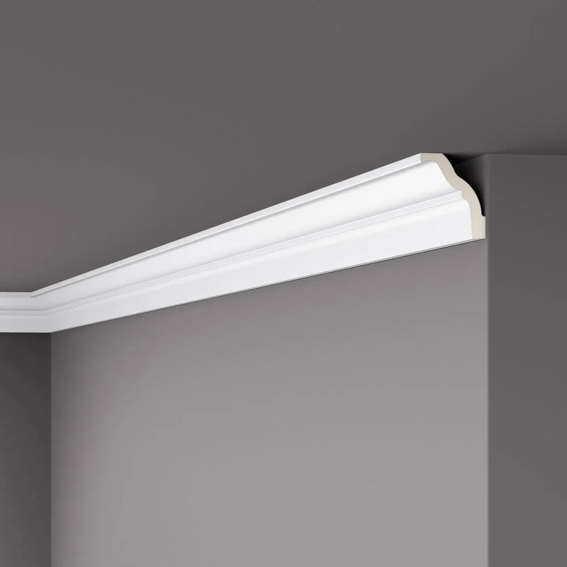 Z18 ARSTYL® 2M NMC Ceiling coving on a grey ceiling | DecorMania UK